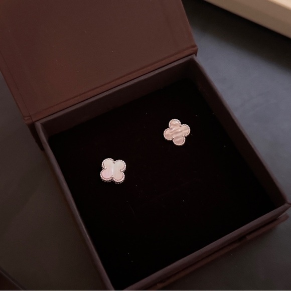 Mother Pearl 925 silver sterling earring studs - Picture 5 of 5